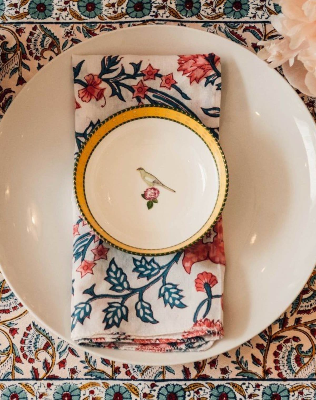 LILI Pale Pink Printed Table Mat