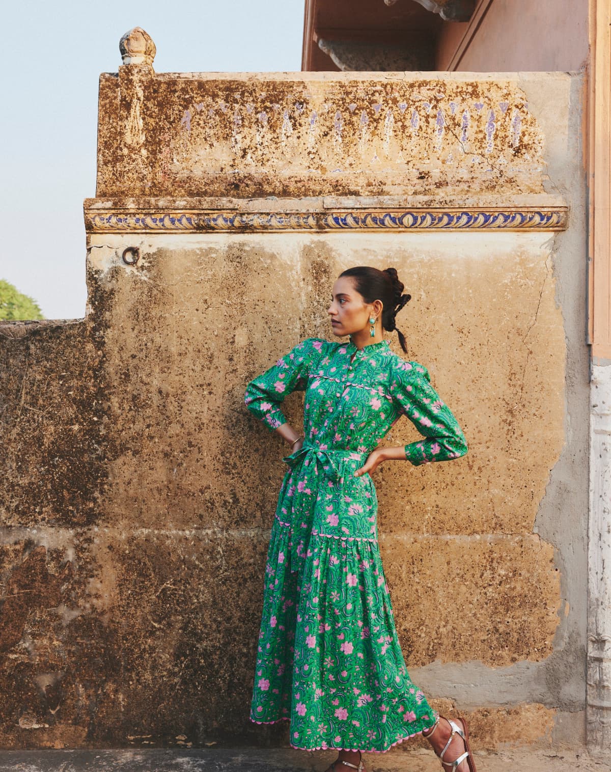 Pink City Prints Margot Dress in Forest Rose