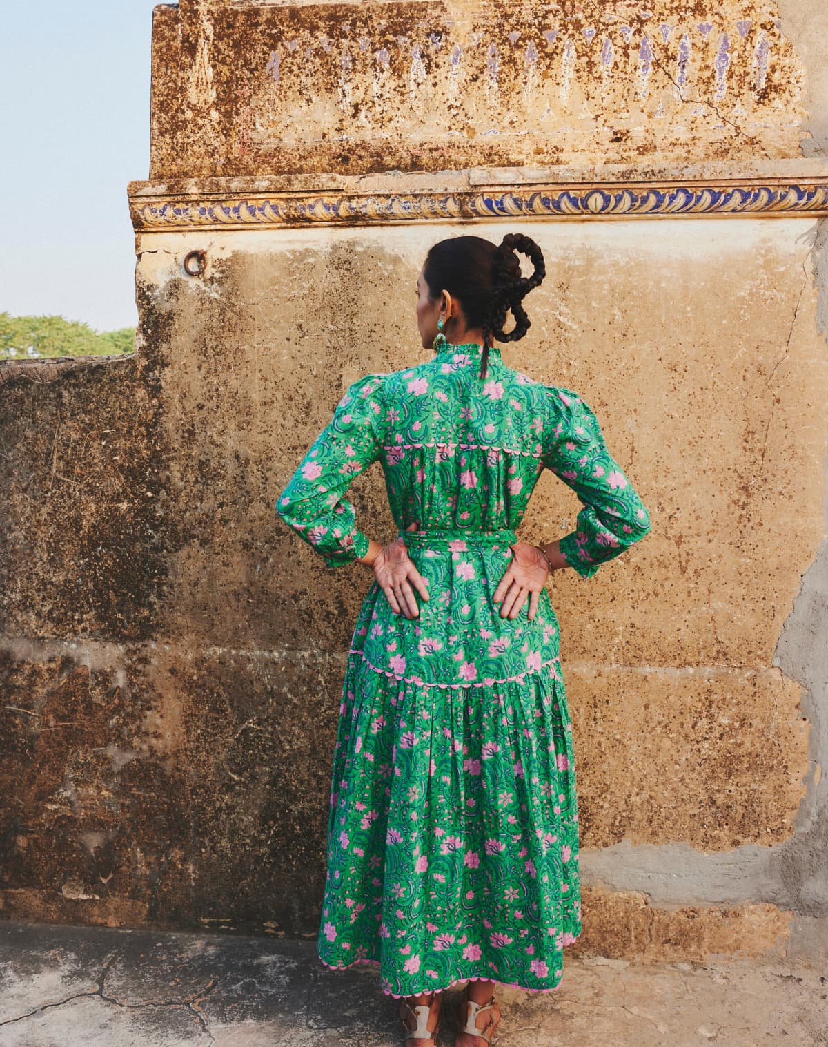 Pink City Prints Margot Dress in Forest Rose