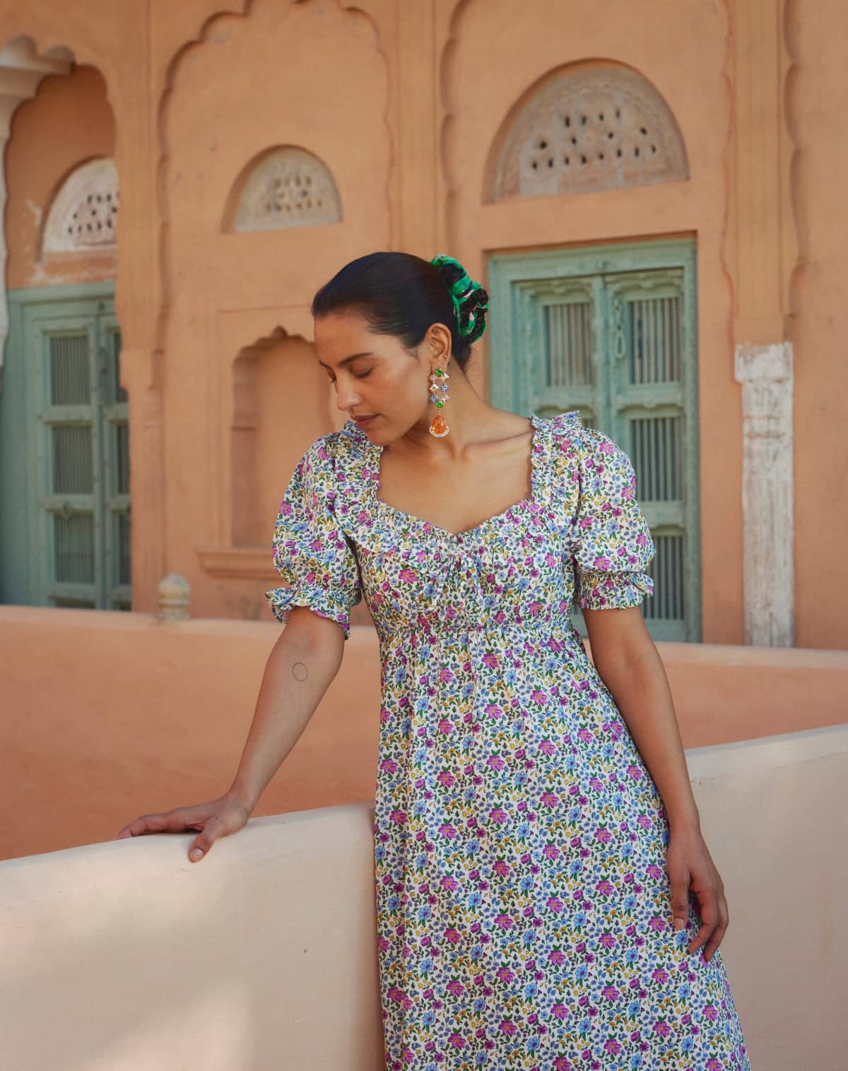 Pink City Prints Vintage Rose Daphne Dress