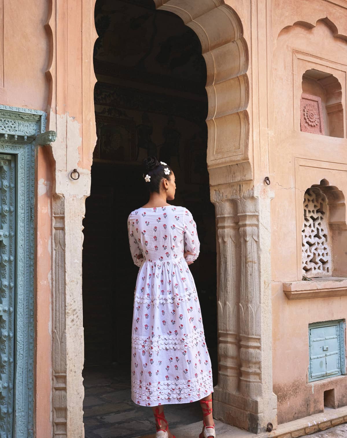 Pink City Prints Mini Blossom Portofino Dress