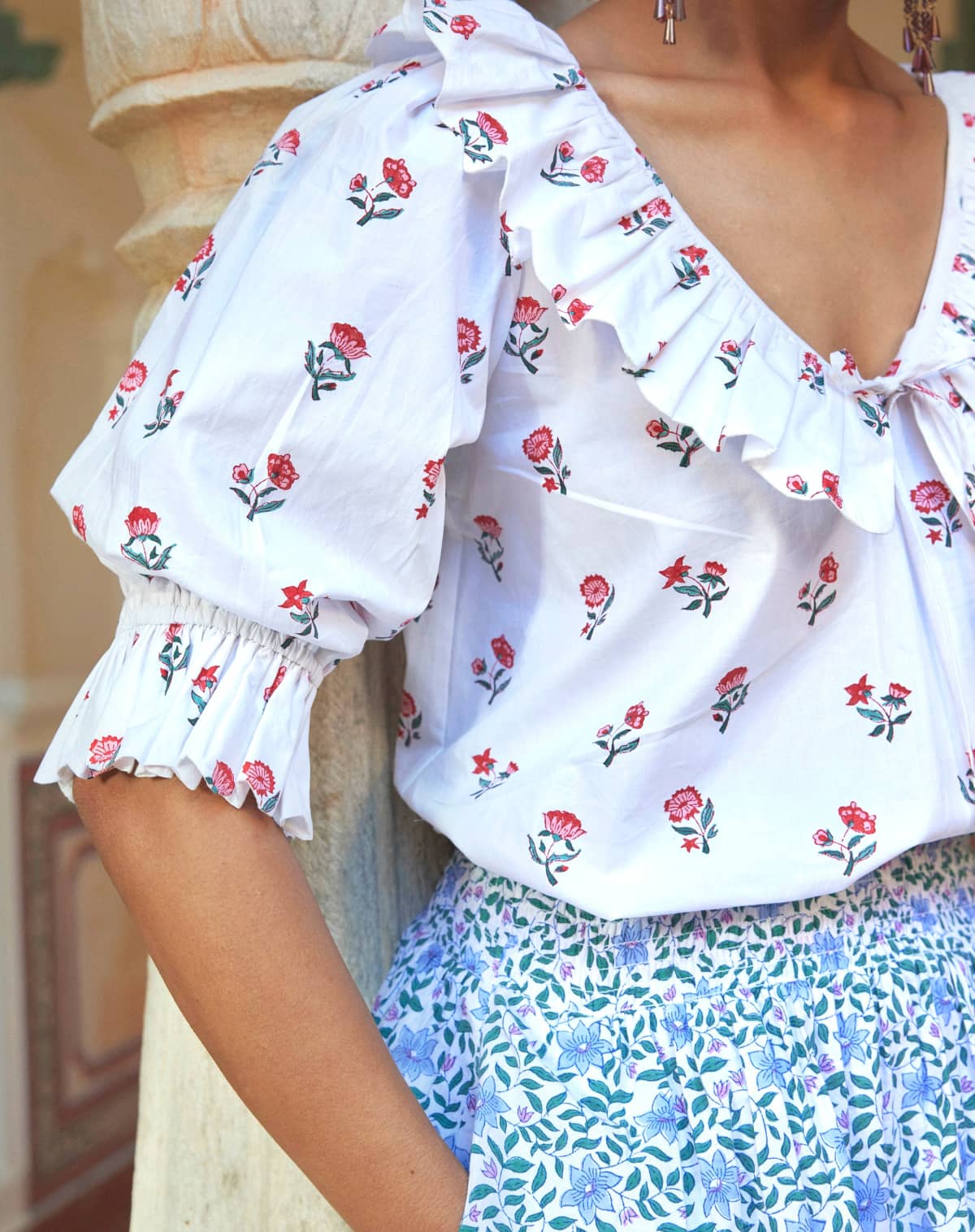 Pink City Prints Ava Top in Mini Blossom