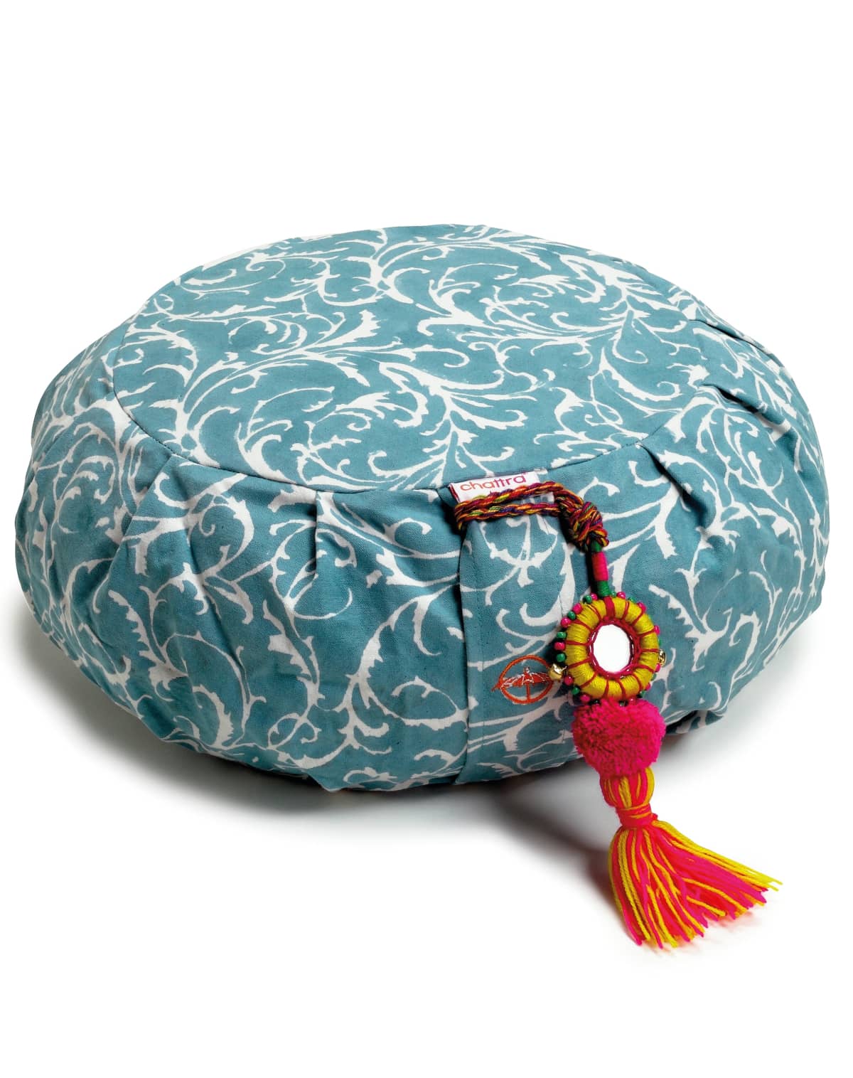 Chattra Zafu Yoga Meditation Cushion Sky Feather Blue
