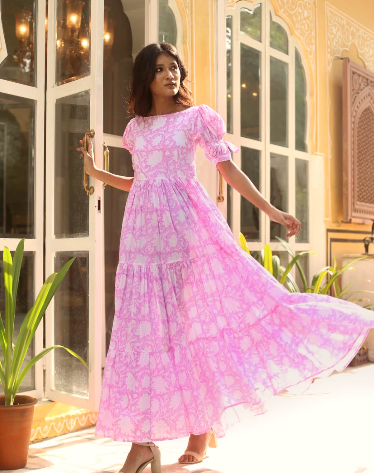 Monsoon & Beyond Gigi Dress in Pink Rohida Floral Print