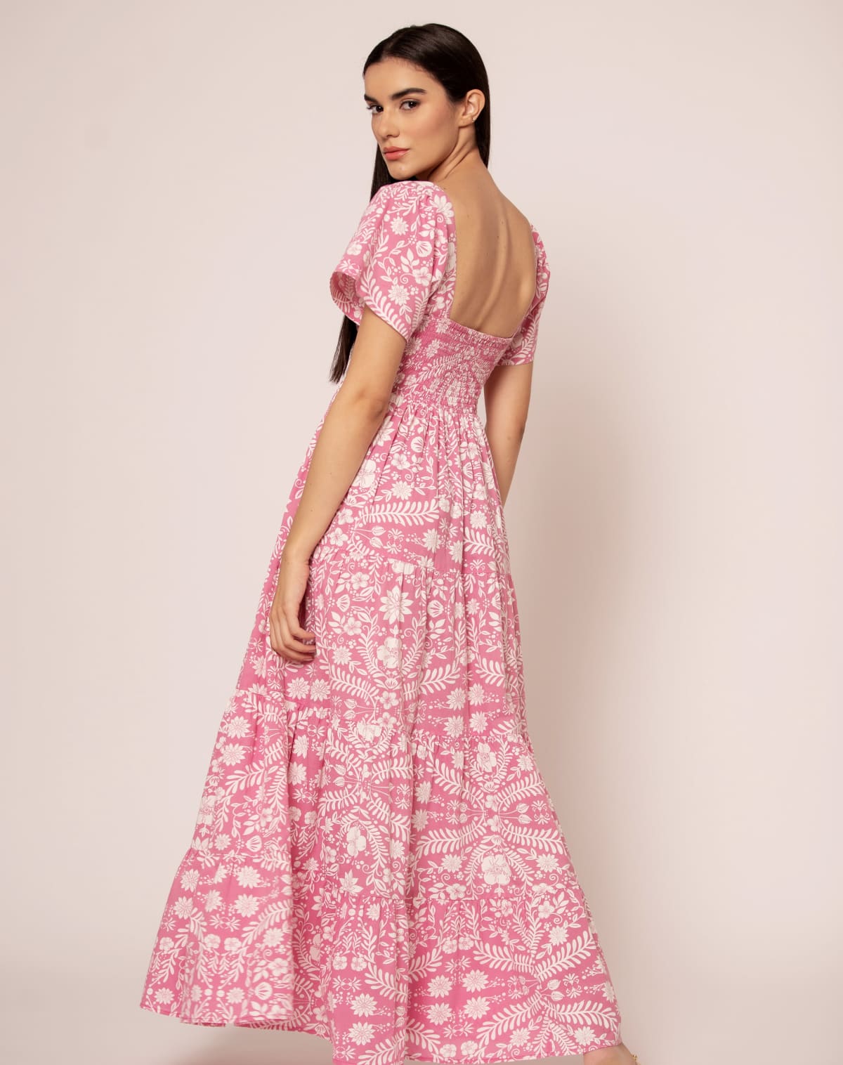 Beyond By Vera Rosie Spring Dress in Paradiso Pink