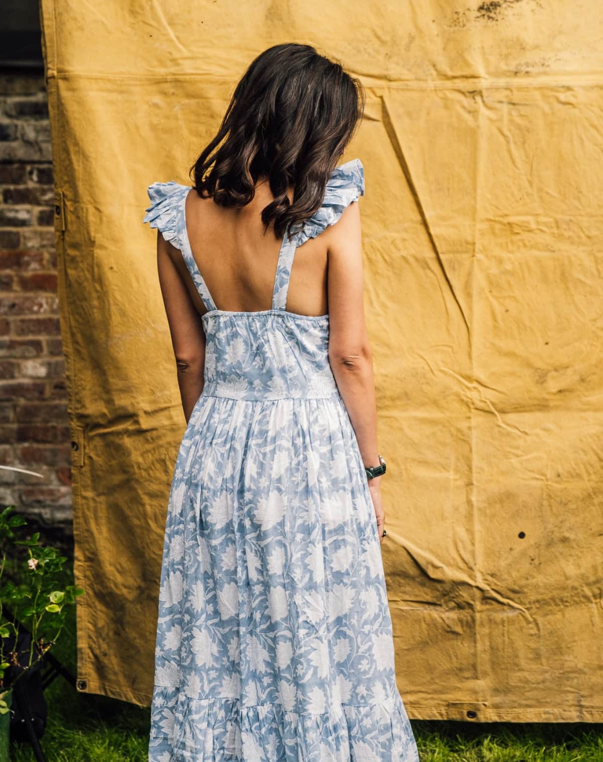 Monsoon & Beyond Juna Sun Dress in Blue Rohida Floral Print