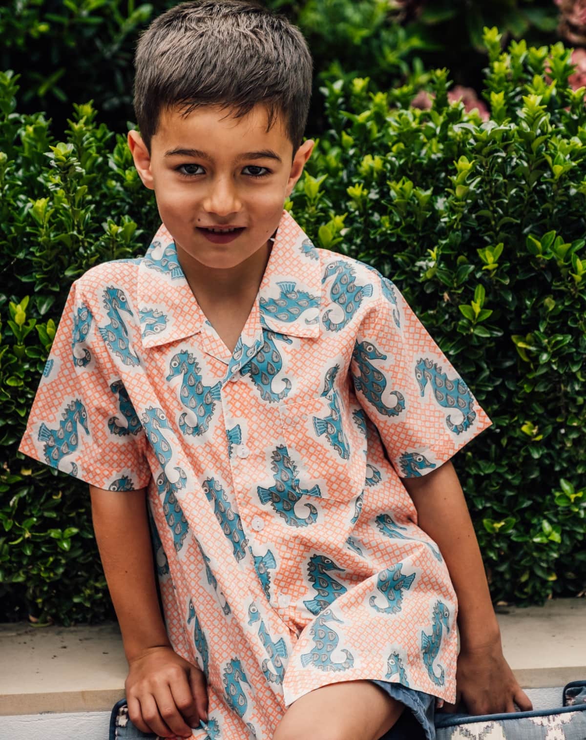 Kids seahorse print shirt