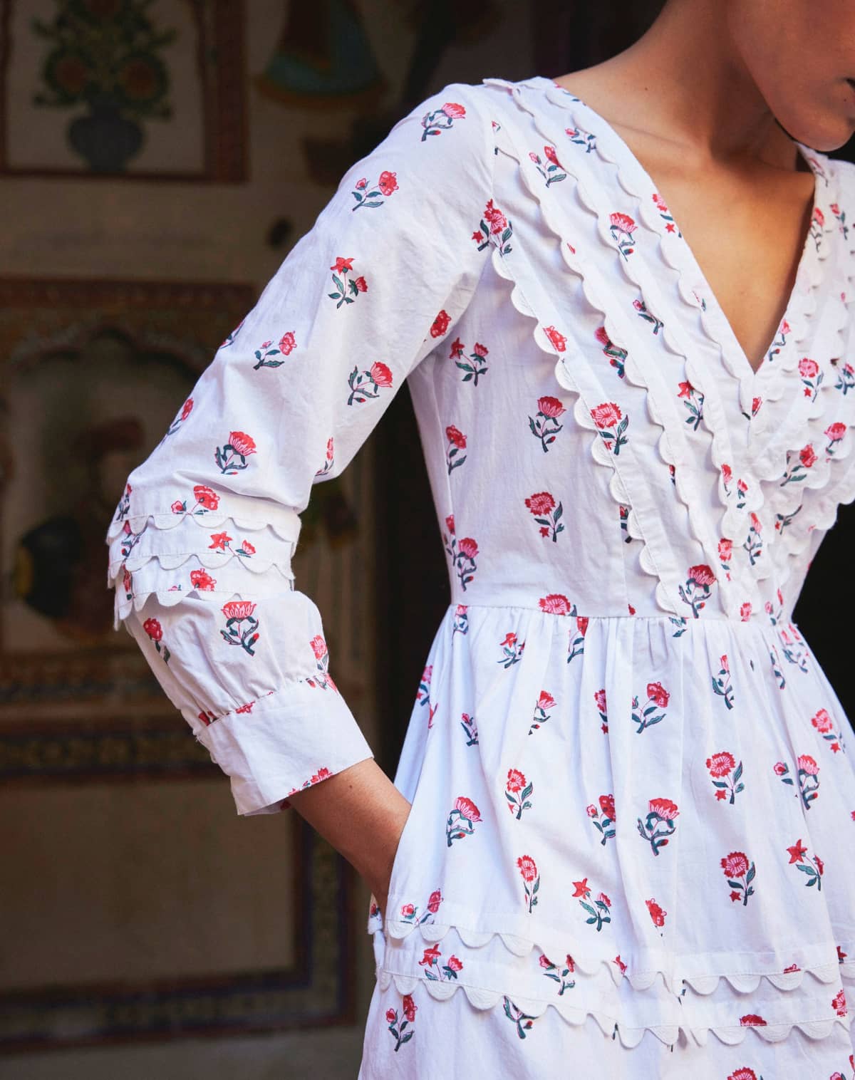 Pink City Prints Mini Blossom Portofino Dress