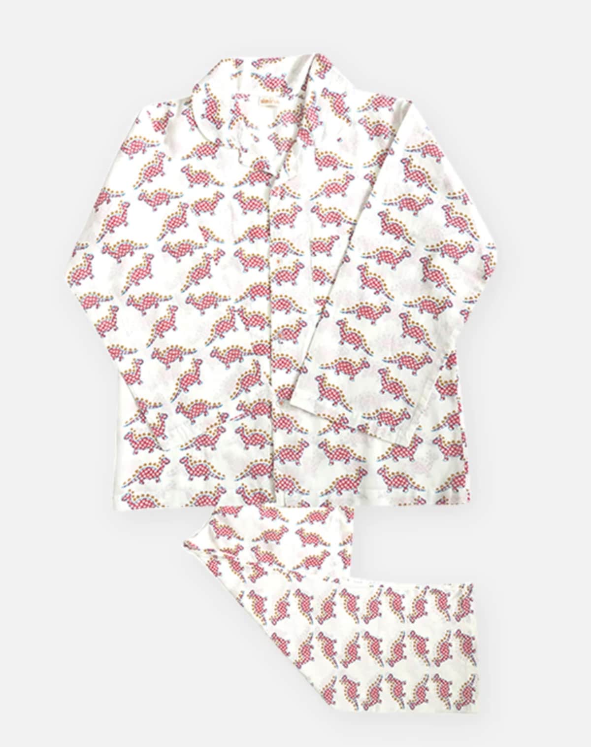 The Almirah Kids Dinosaur Pyjamas Set in Red