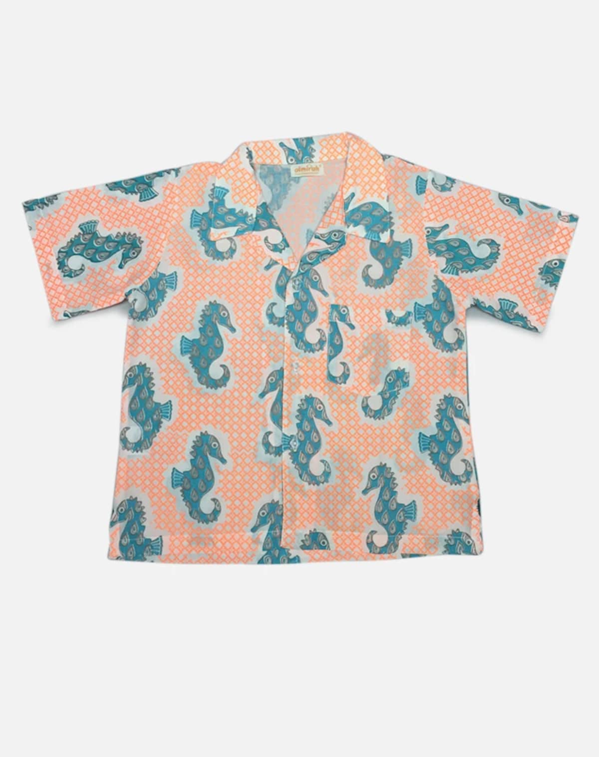 The Almirah Kids Cotton Seahorse Shirt