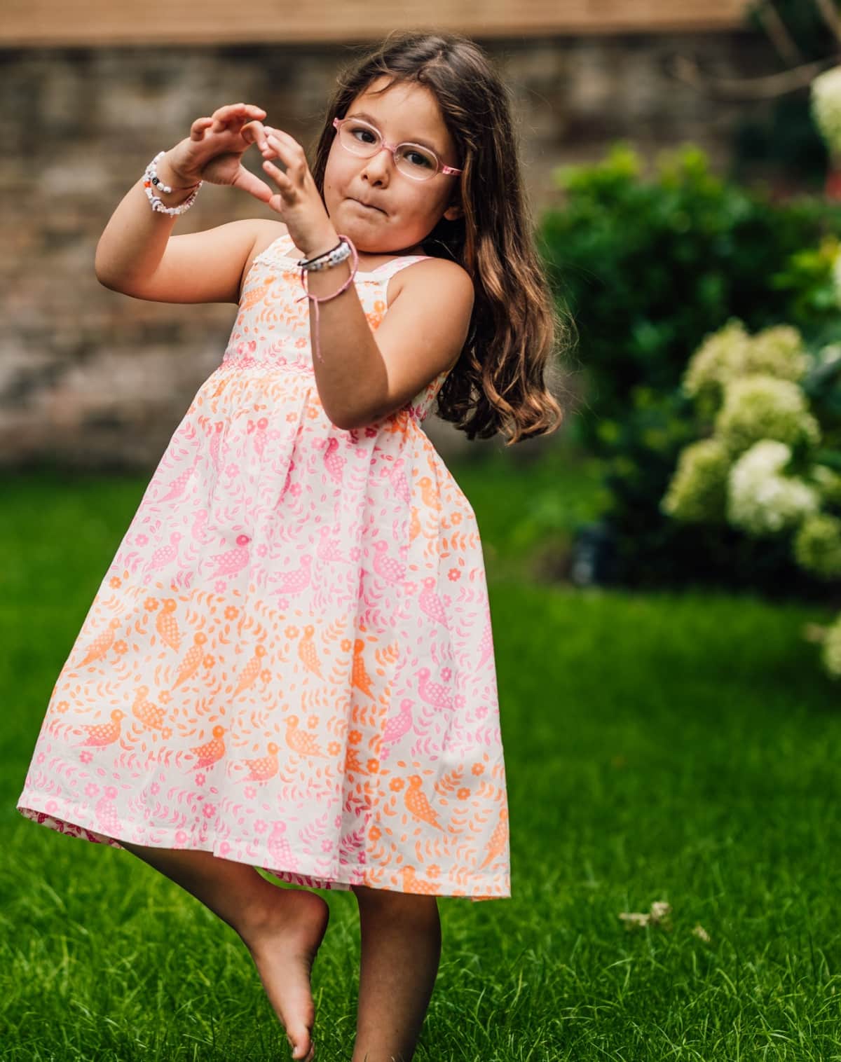 The Almirah Kids Cotton Neon Birds Dress