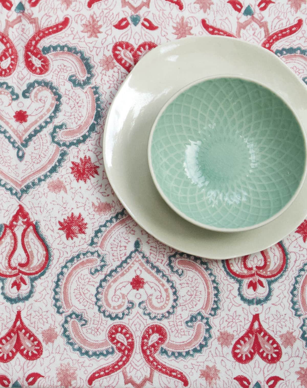 Karlijn Van Driel Marigold Roza XL Block Printed Cotton Tablecloth