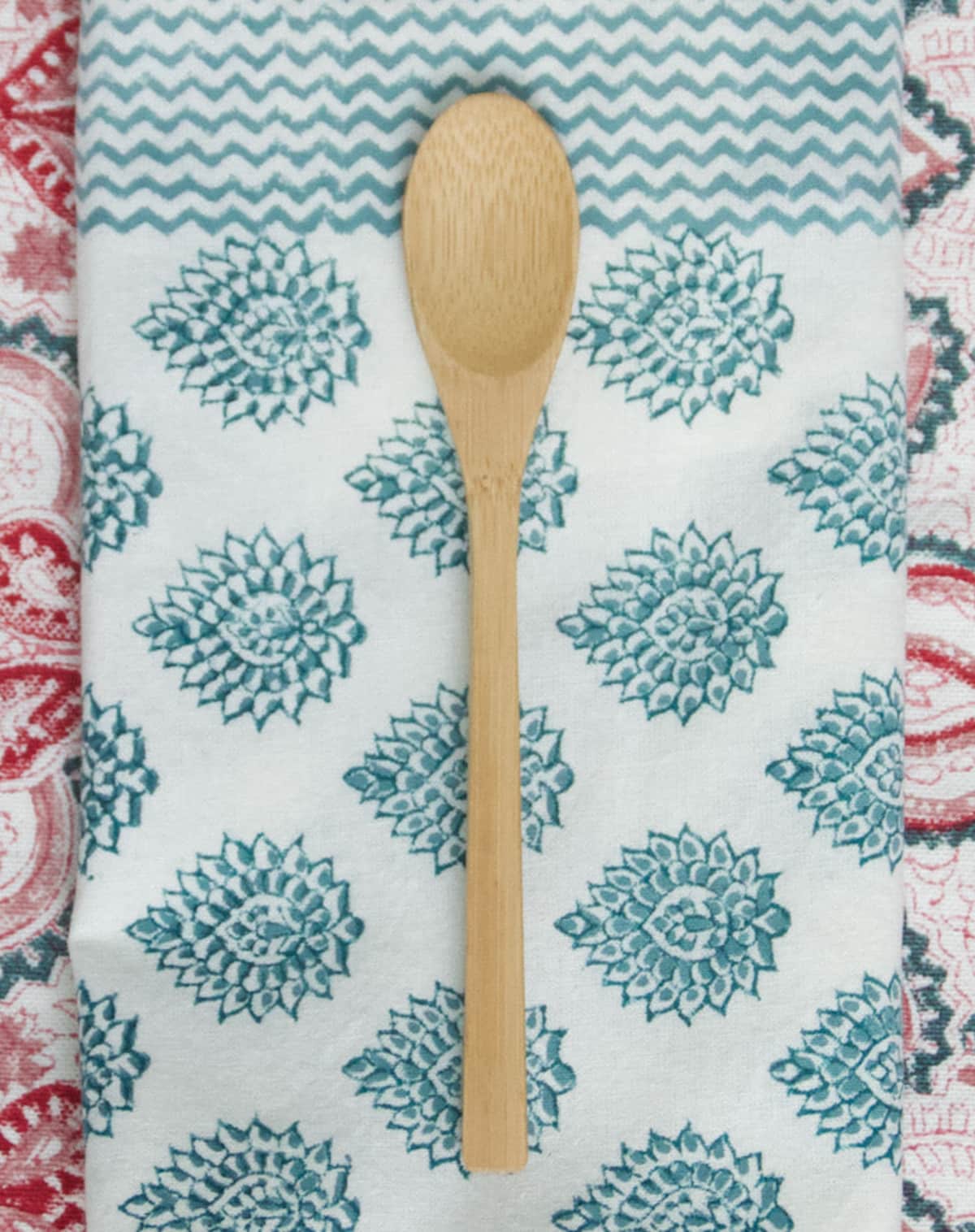 Karlijn Van Driel Block Printed Cotton Napkins in Lotus Green