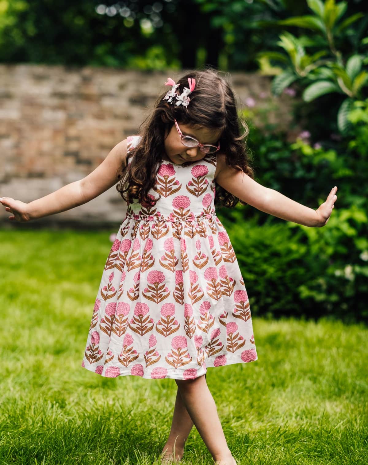 The Almirah Kids Pink Genda Flower Cotton Dress
