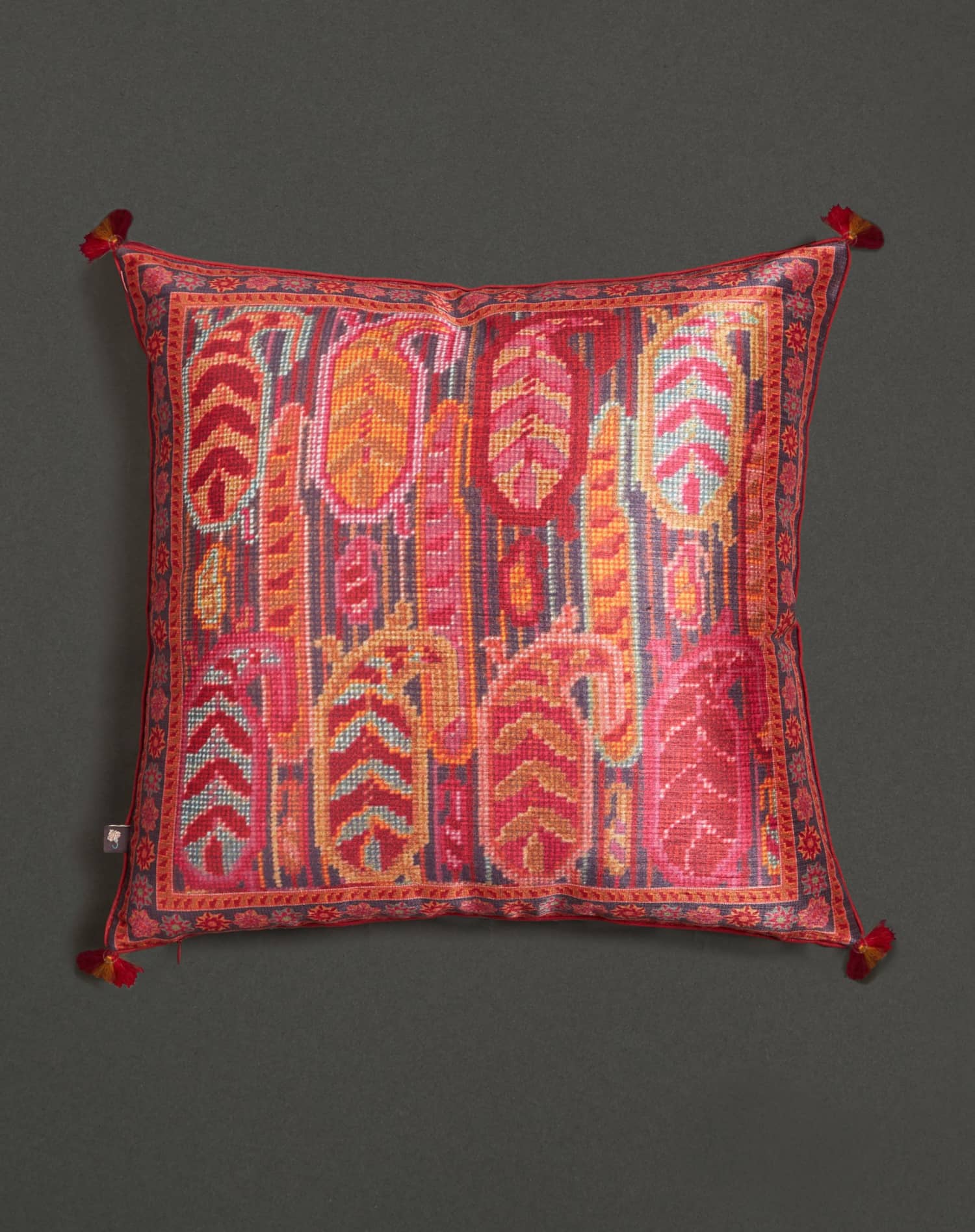 Ritu Kumar Padmana Mysore Silk Cushion in Maroon