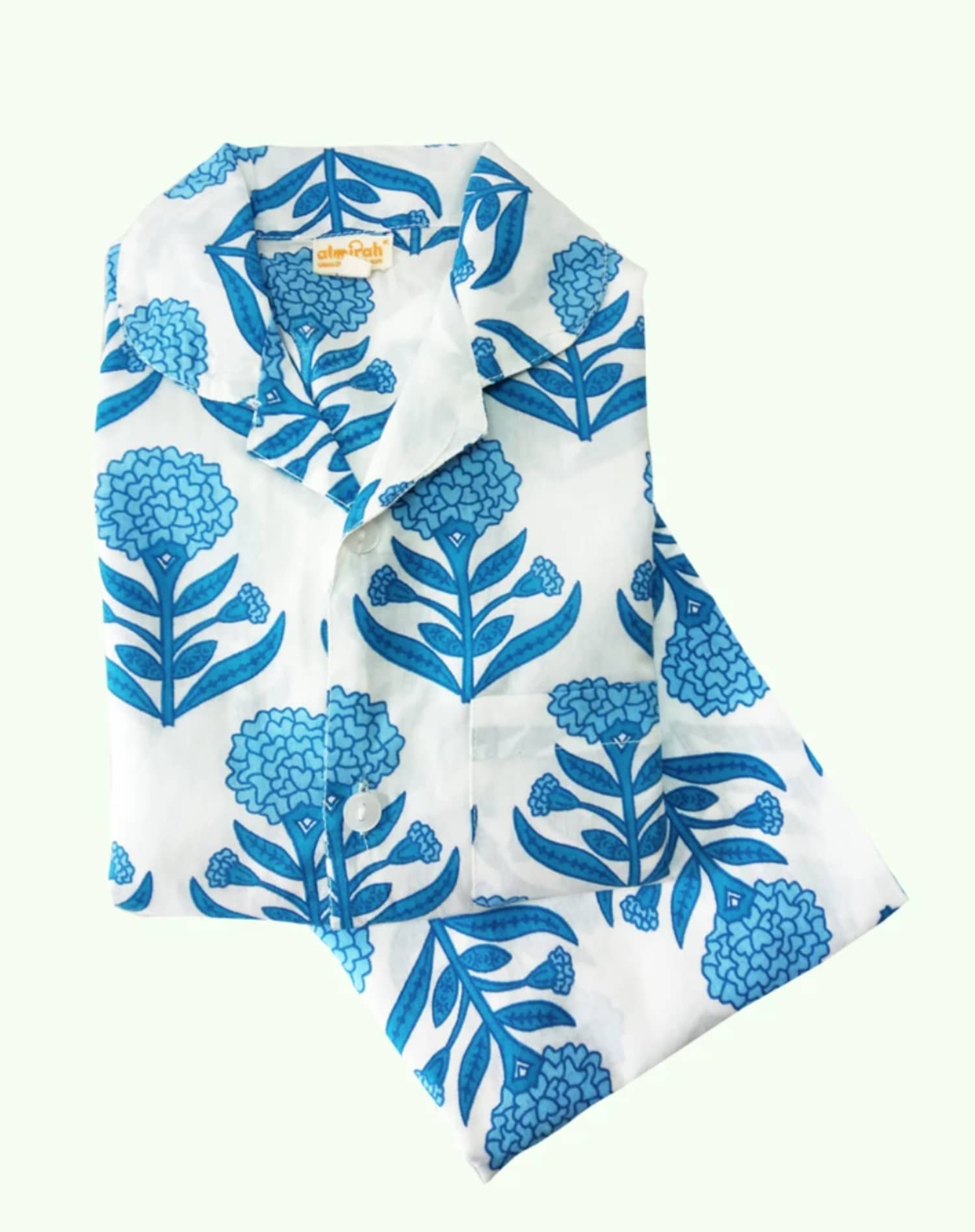 The Almirah Kids Cotton Pyjamas in Blue Florals
