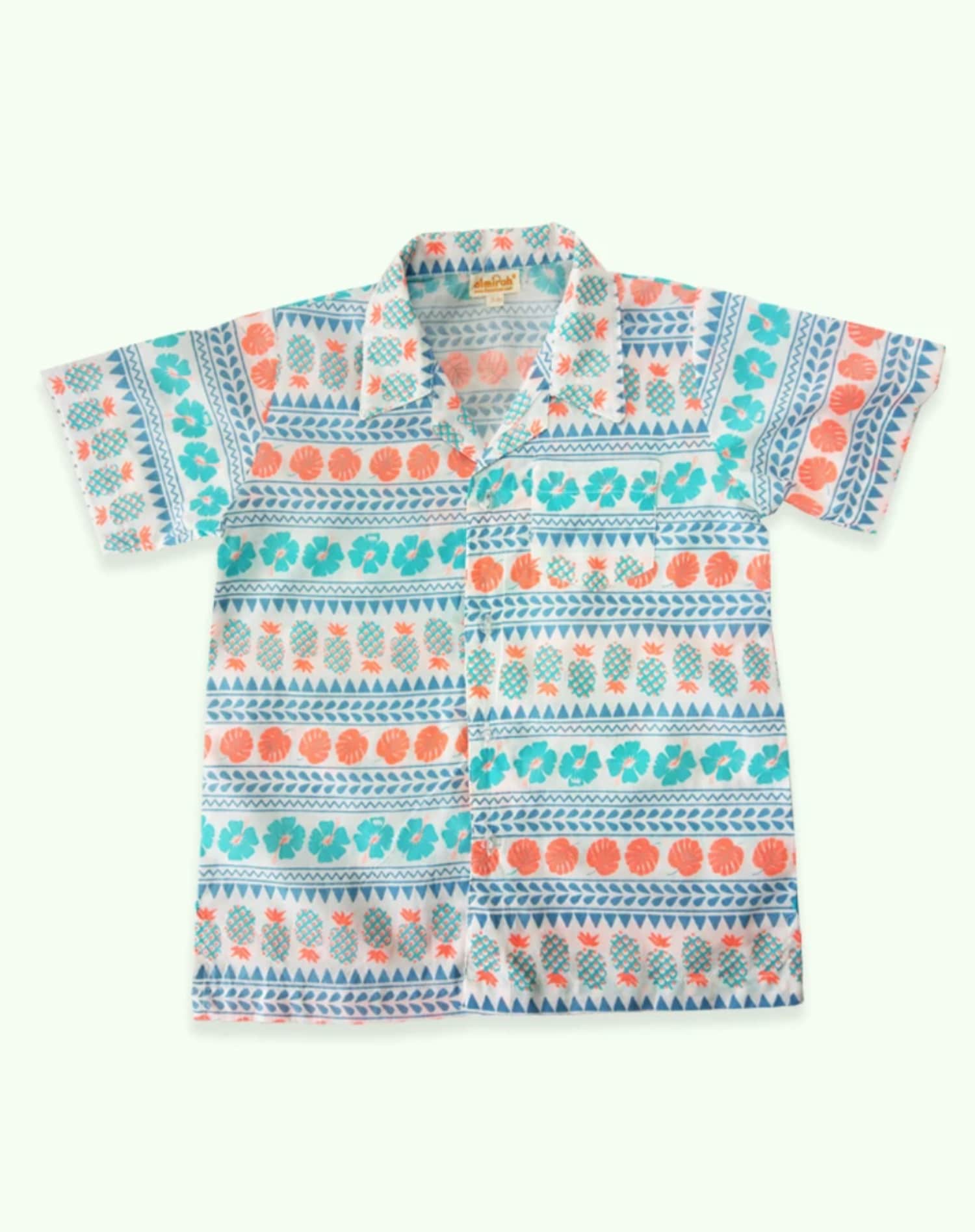The Almirah Kids Cotton Shirt in Hawaiian Print