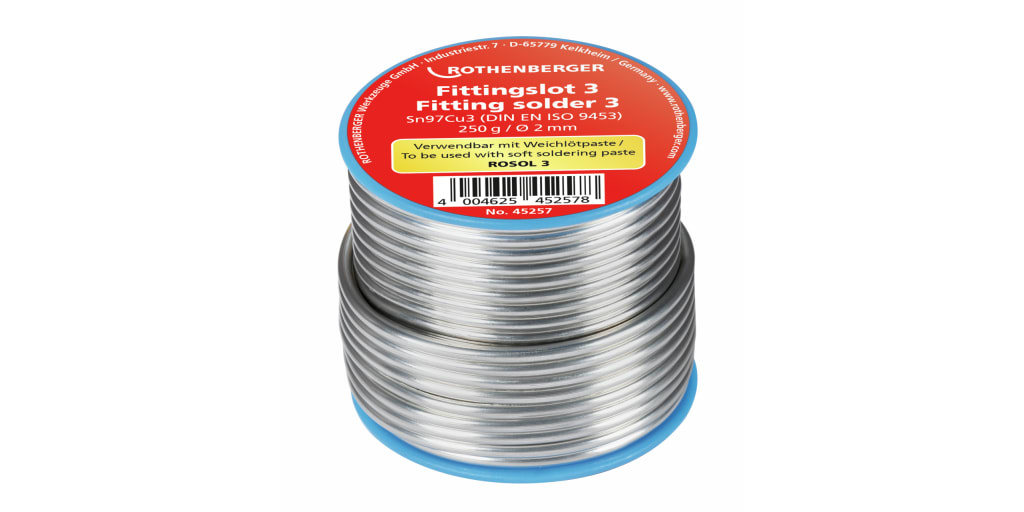 TORREY Weichlot Nr. 3, S-Sn97Cu3 Lötzinn Fittingslot Lötdraht 250g