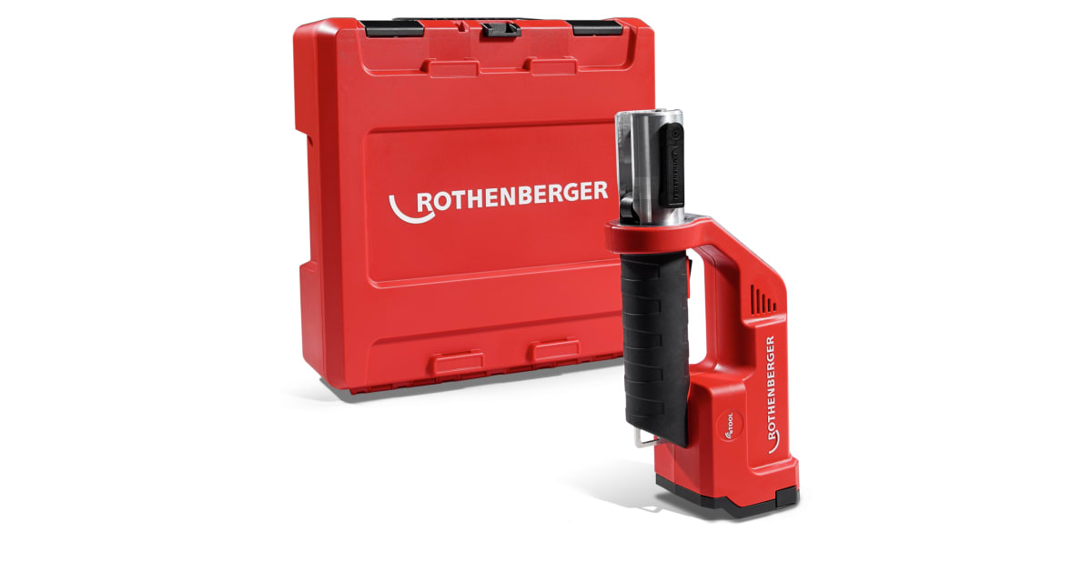 ROTHENBERGER 14830 - Prensa electrohidráulica con batería y enchufe Romax  Compact