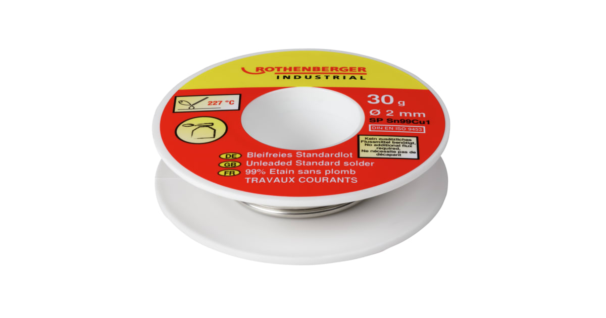 Lead-free standard solder - 30g, Ø 2.0 mm | Solder | Rothenberger ...