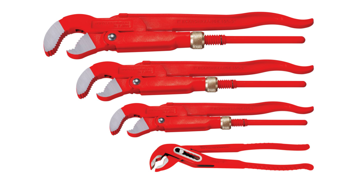 Plier set: Corner pipe wrench 1 - 1.1/2 - 2 + Water pump plier SP 10, Water  pump pliers