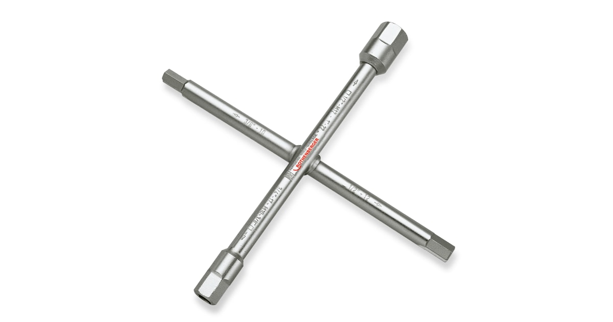 Sanitary cross wrench, 3/81", 10x function Four way keys ROTHENBERGER