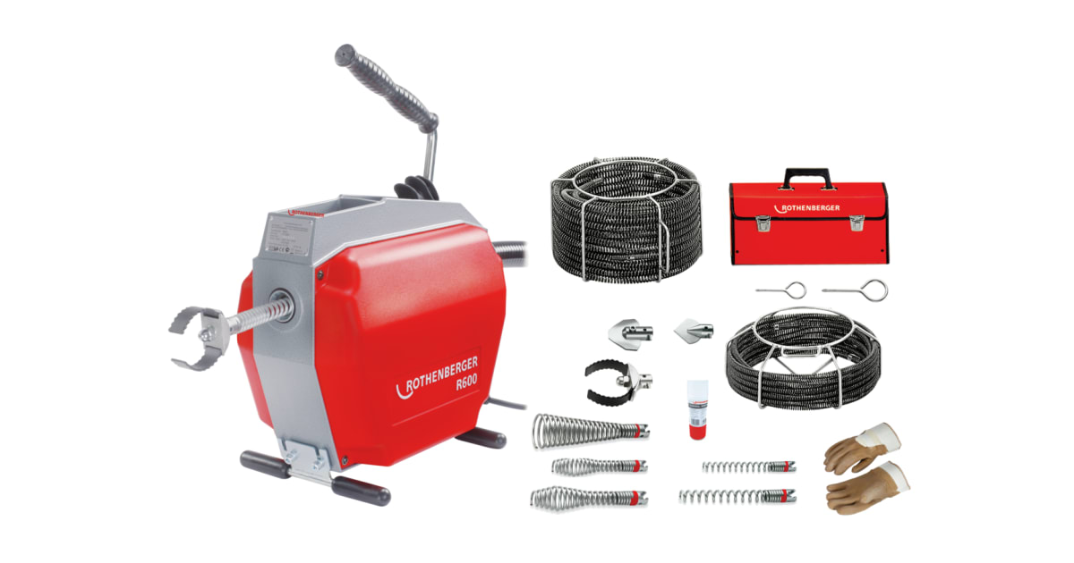 R600 Pipe cleaning machine with spiral/tool set 1622 mm Pipe cleaning machines ROTHENBERGER