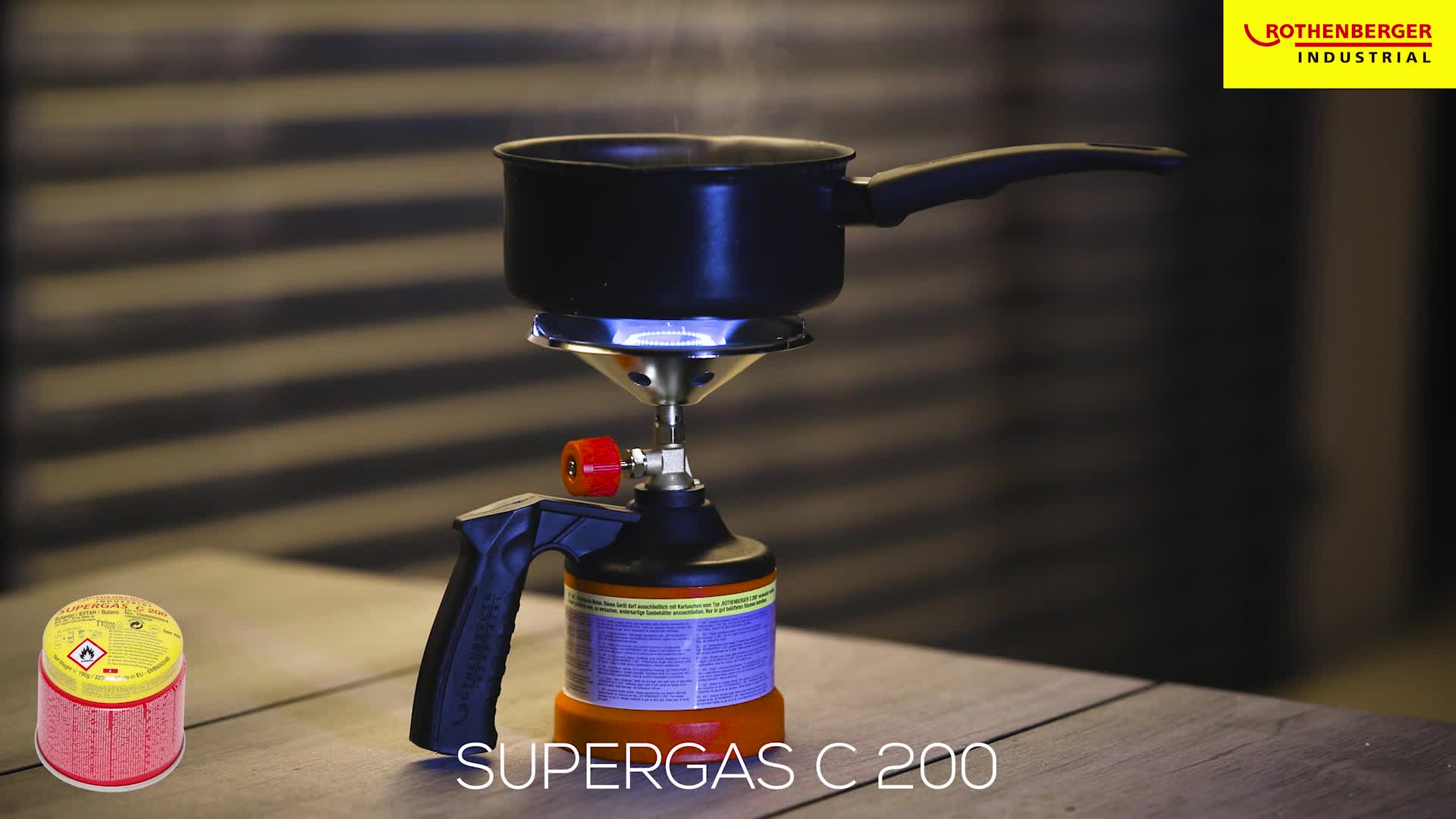 Lot De 3 Cartouches De Gaz C200 Supergas Rothenberger Industrial Avec Système De Verrouillage Intégré