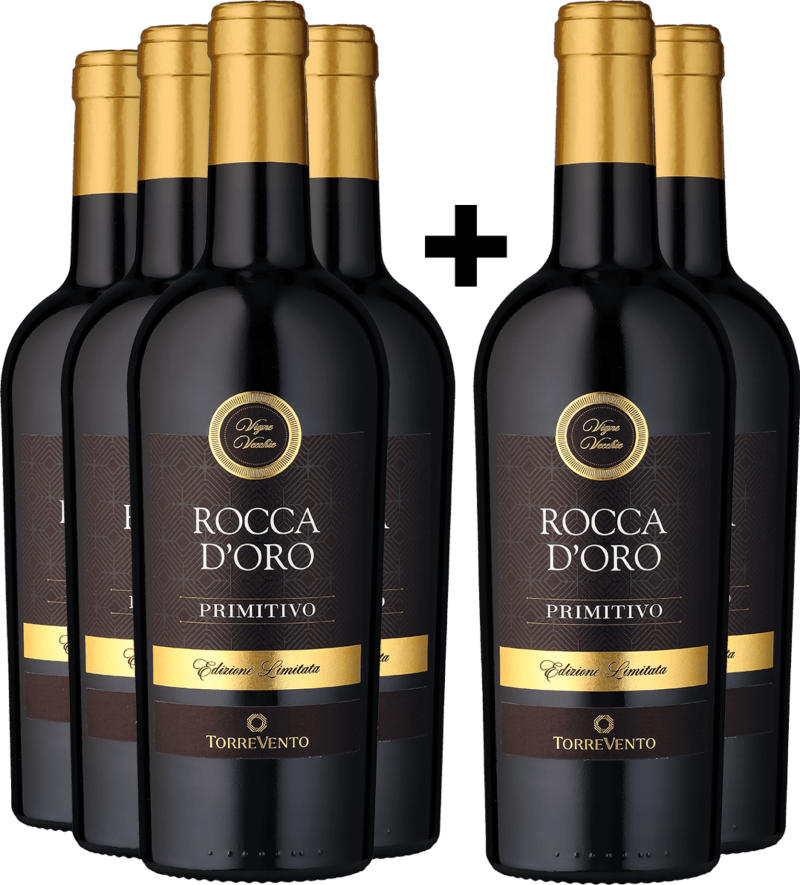 4+2-PAKET Torrevento »Rocca d'Oro« Primitivo 2024 (6 × 0,75 l)