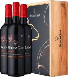 2020 Mouton Cadet Rouge >90e Millésime< – 3 Flaschen in der Holzkiste
