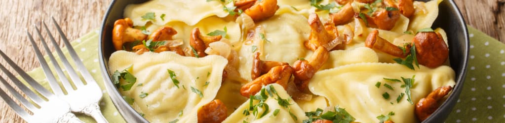 Ravioli mit frischen Pfifferlingen