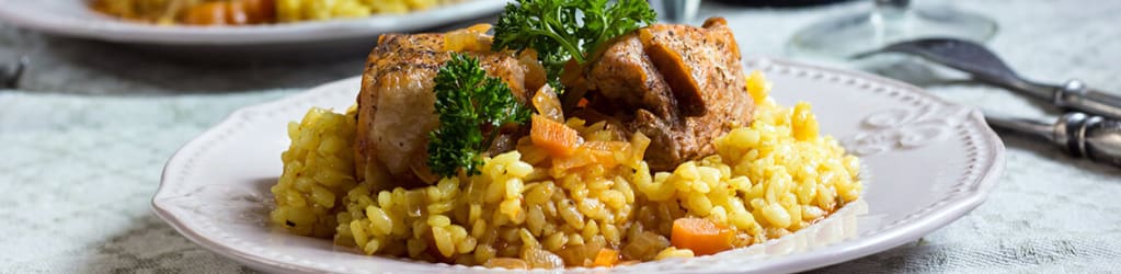 Ossobuco - geschmorte Kalbsscheiben mit Risotto