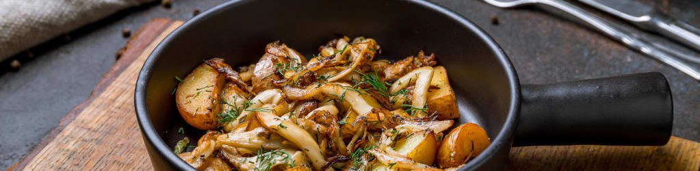 Gebratene Kartoffeln mit Waldpilzen
