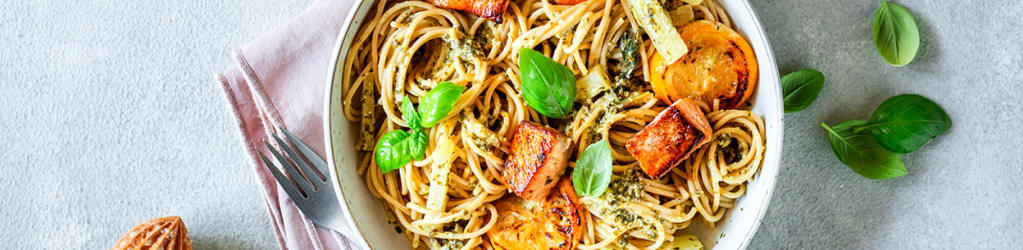 Zitronen-Vollkorn-Spagehtti mit Lachs