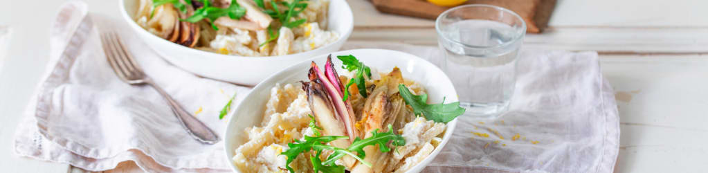 Maccheroni in cremiger Zitronen-Ricotta-Soße