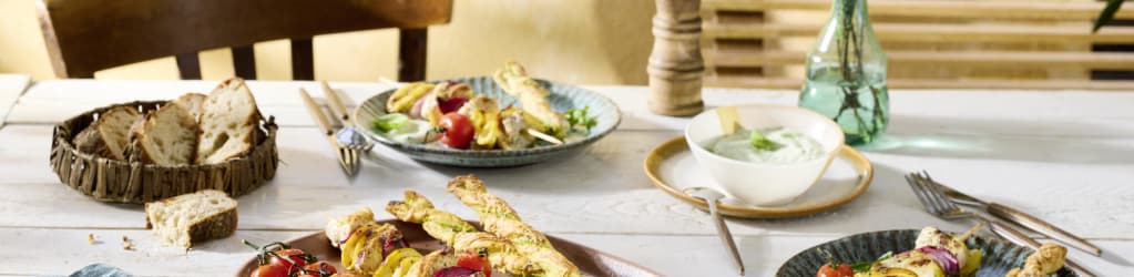 Zitroniges Hähnchenschaschlik