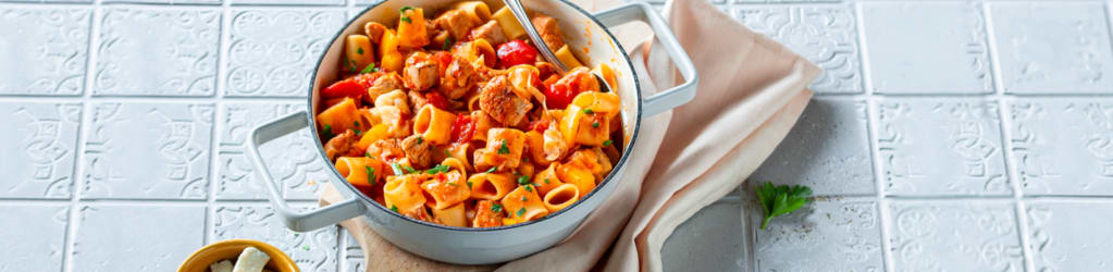 One-Pot-Millerighe mit Paprika und Hähnchen