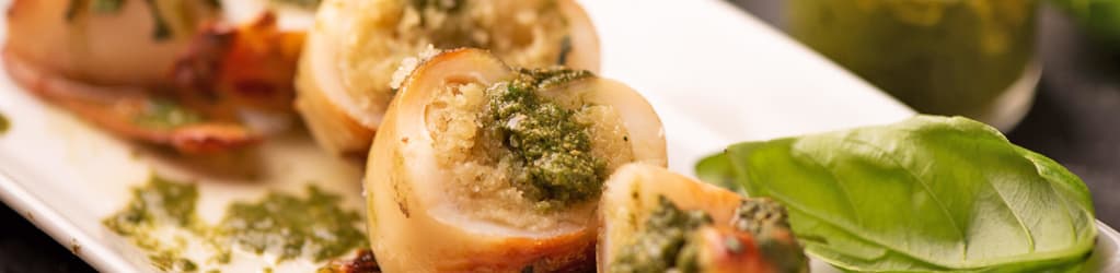 Gefüllte Tintenfischtuben