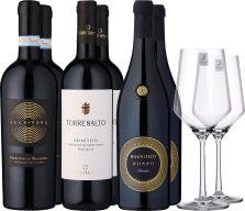 6er-Probierpaket »Primitivo-Lieblinge« + 2er-Set Zwiesel Glas »Pure« GRATIS