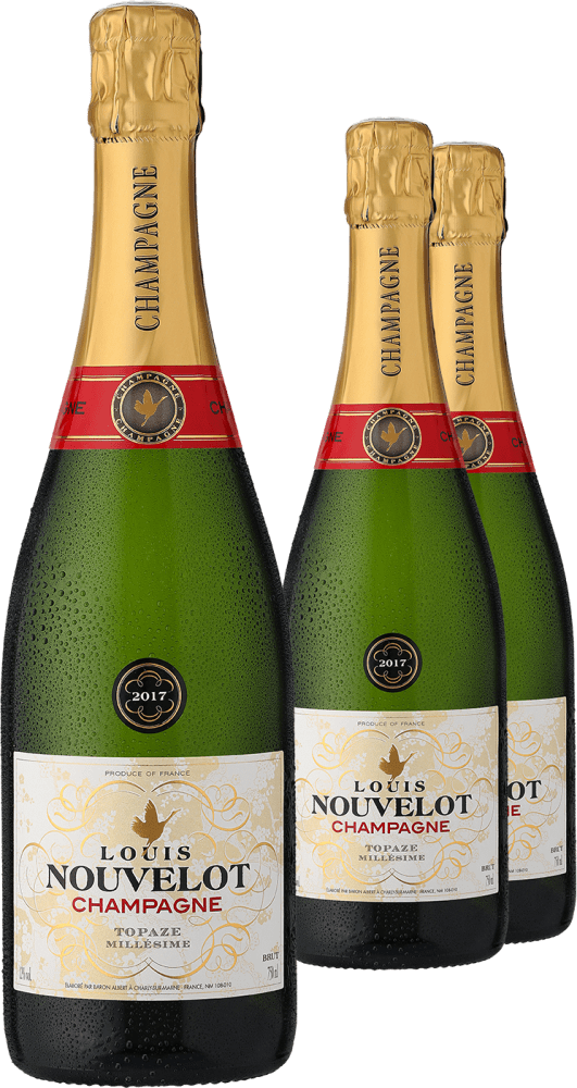 2+1-PAKET Louis Nouvelot Champagner Brut Vintage »Topaze« 2017