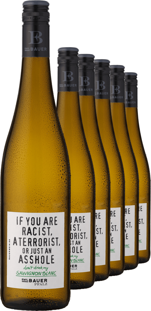 2024 Emil Bauer »If you are racist...« Sauvignon Blanc im 6er-Vorratspaket