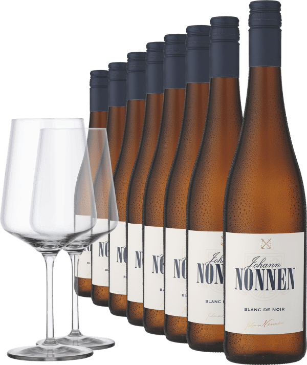 2024 Johann Nonnen Blanc de Noir im 8er-Vorratspaket + 2er-Set Ritzenhoff Glas »Vinelle« GRATIS
