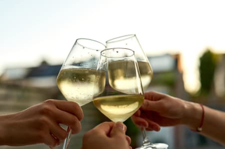 Weißburgunder in Gläsern