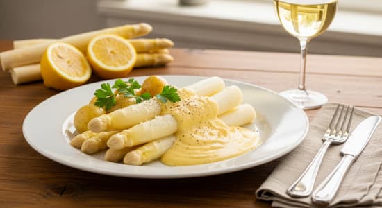 Weißwein mit Spargel