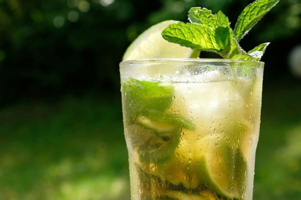 Alkoholfreier Virgin-Mojito-Cocktail mit Minze und Ginger Ale.