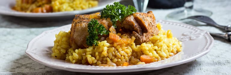 Ossobuco - geschmorte Kalbsscheiben mit Risotto