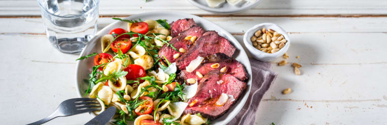 Pastasalat mit Tagliata di Manzo