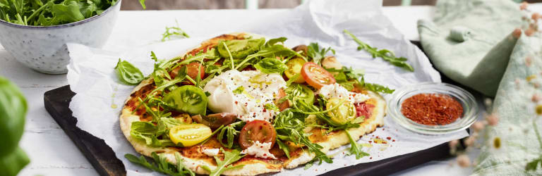 Tomaten-Rauken-Pizza