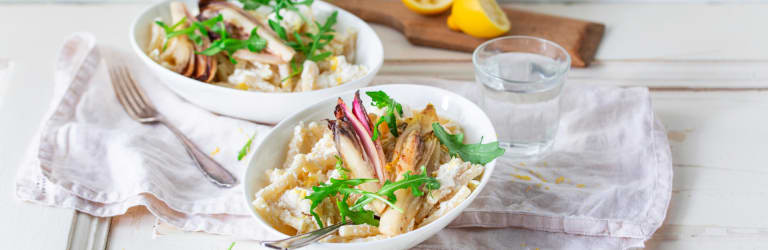 Maccheroni in cremiger Zitronen-Ricotta-Soße