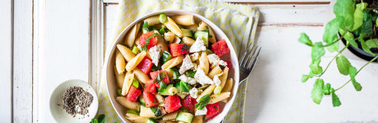 Wassermelonen-Pastasalat